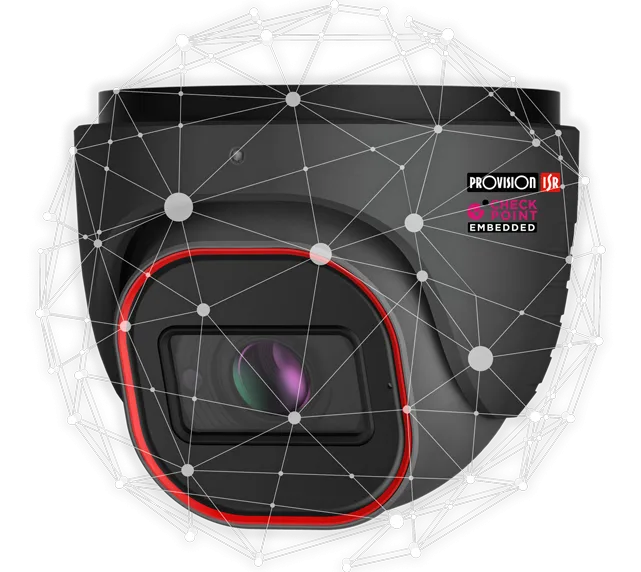 Cámara de videovigilancia con inteligencia artificial embebida analizando su entorno